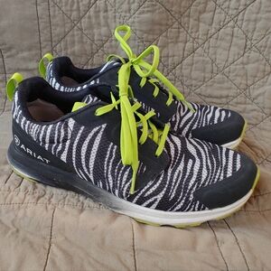Women's zebra striped Ariat tennis shoes. Size 7.